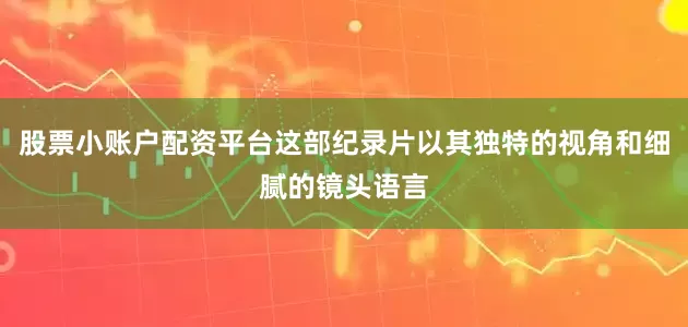 股票小账户配资平台这部纪录片以其独特的视角和细腻的镜头语言